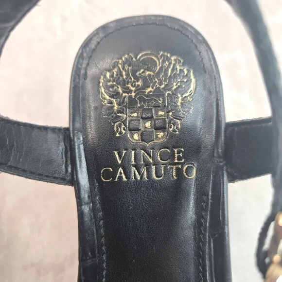 Huarache Fisherman Platform Sandals Black Croc Y2K Grunge Studded Chunky Wedges