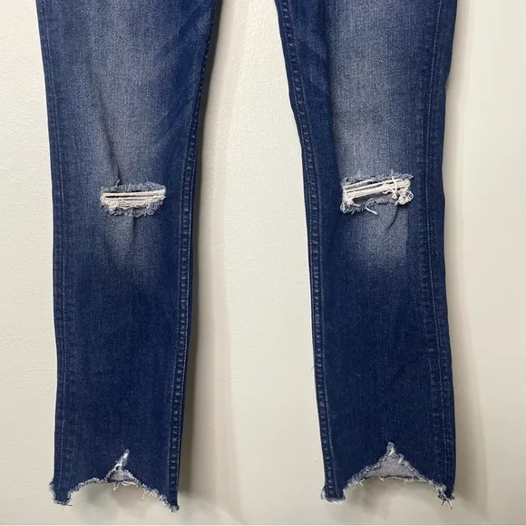 Hudson Jeans Collin Flap Skinny Crop Distressed Frayed Hem Jean 27
