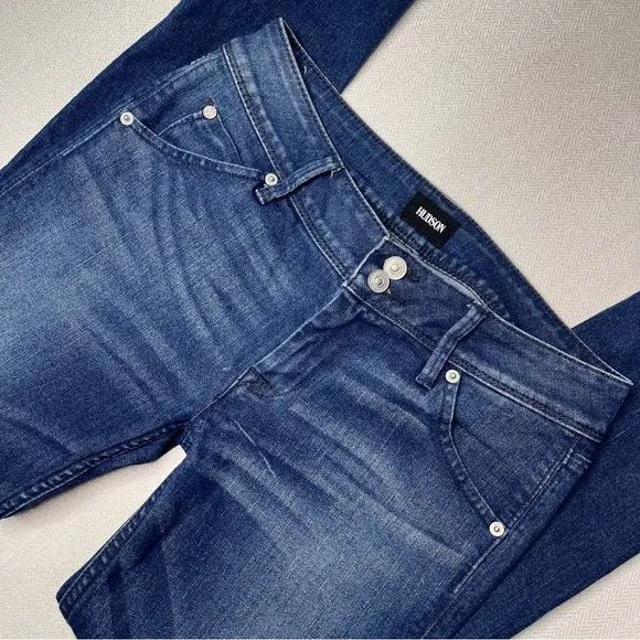 Hudson Jeans Collin Flap Skinny Crop Distressed Frayed Hem Jean 27