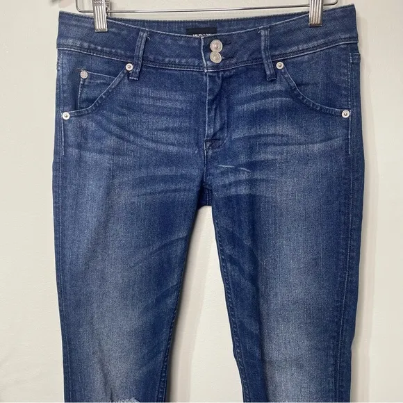 Hudson Jeans Collin Flap Skinny Crop Distressed Frayed Hem Jean 27