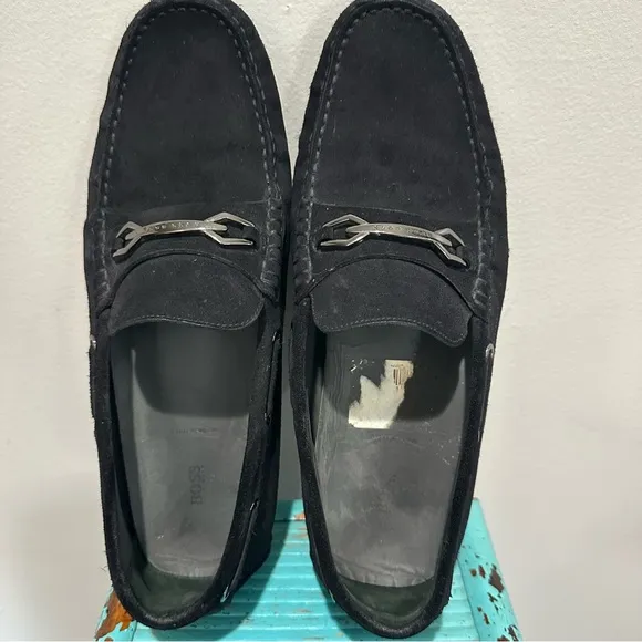 Hugo Boss Blue Suede Moccasins Size 8