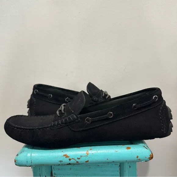 Hugo Boss Blue Suede Moccasins Size 8