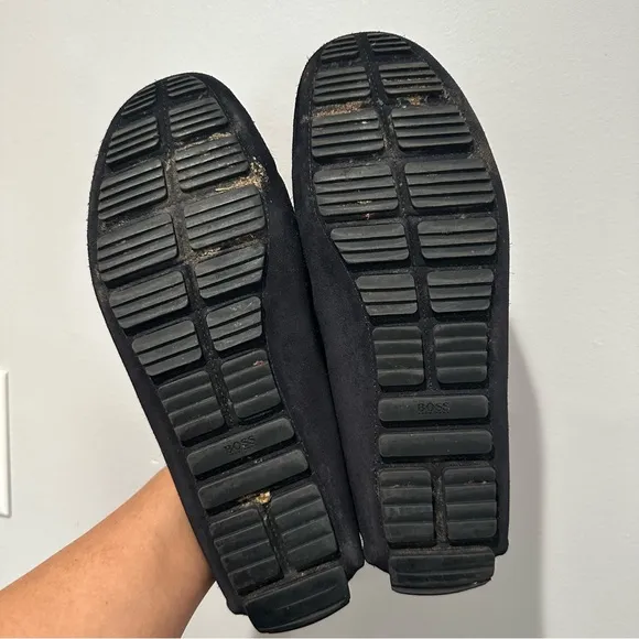 Hugo Boss Blue Suede Moccasins Size 8