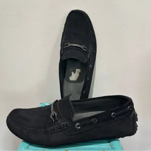 Hugo Boss Blue Suede Moccasins Size 8