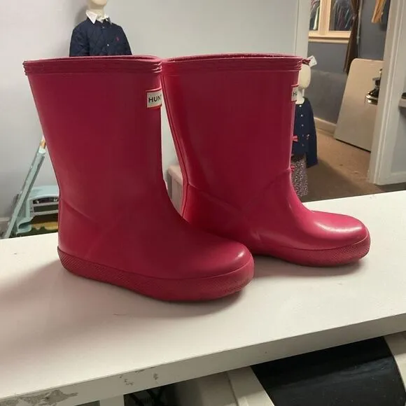 Hunter boots little girls size 8