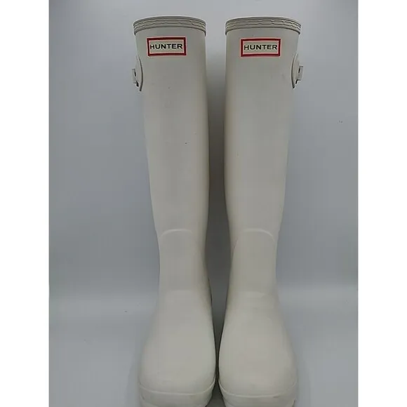Hunter Original Tall Wellies Botanical Floral Shaded White RARE UK 6 US 8 EU 39