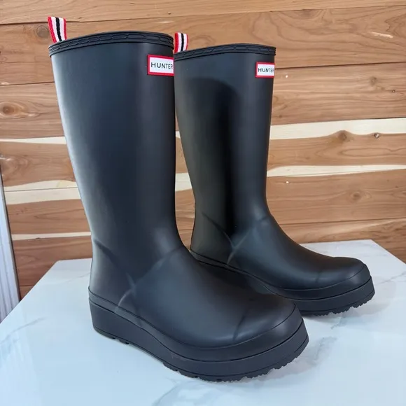 Hunter Rain Boots Platform Waterproof Tall Fashion Boots US 9