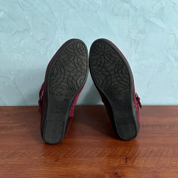 I.D‎ Required Faux Suade Burgandy Boots Sz 10W
