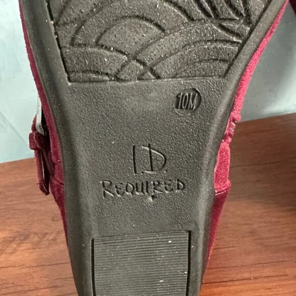 I.D‎ Required Faux Suade Burgandy Boots Sz 10W