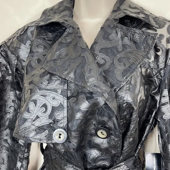 INC ILLUSION LACE TRENCH COAT