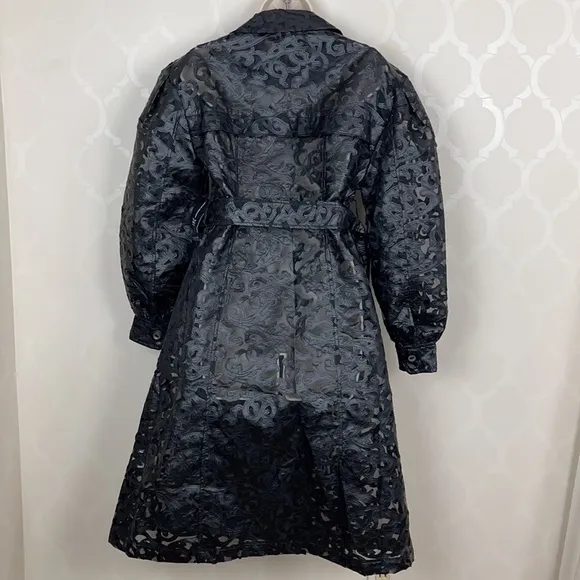 INC ILLUSION LACE TRENCH COAT