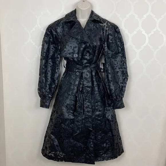 INC ILLUSION LACE TRENCH COAT