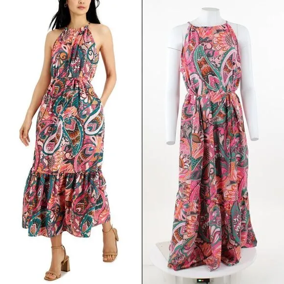 Inc International Concepts Women's Printed Tired Maxi Dress