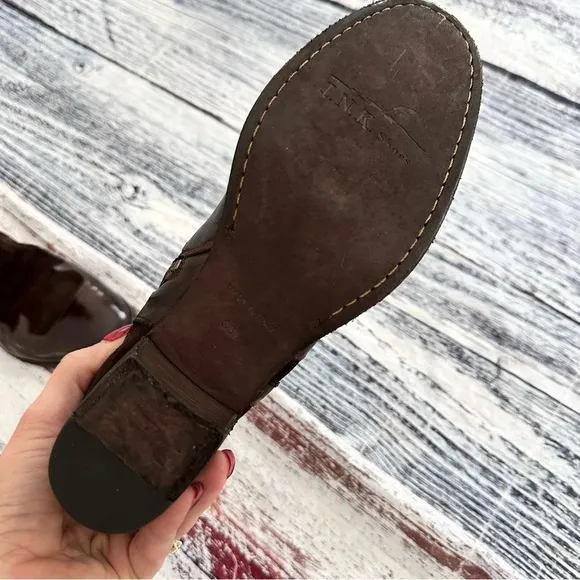 I.N.K. Shoes Vintage Brown Leather and Suede Western Style Booties​