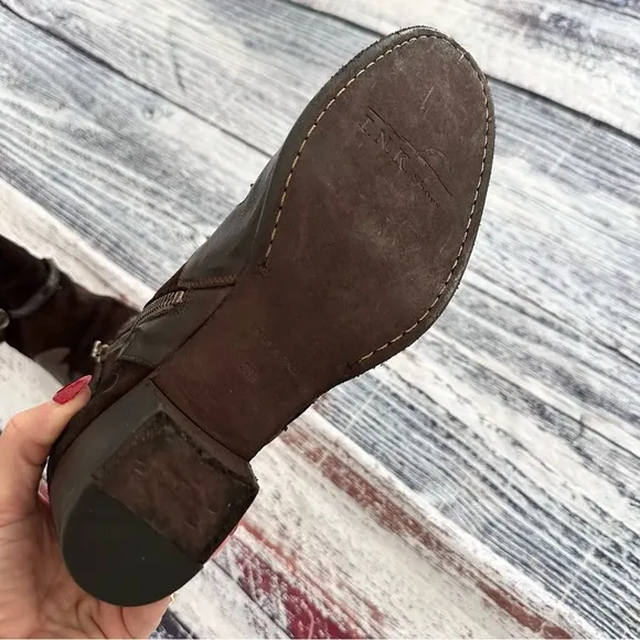 I.N.K. Shoes Vintage Brown Leather and Suede Western Style Booties​