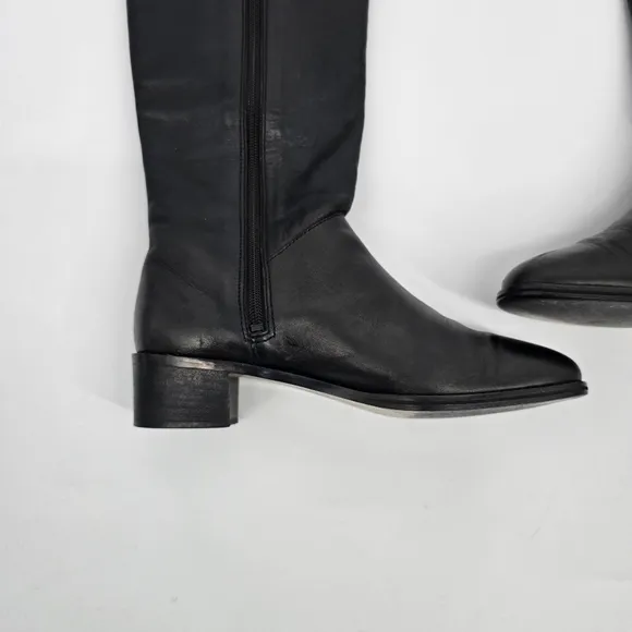 Ipanema Shoe Women's 8 Vania Flat Leather Heeled Riding Boots Black