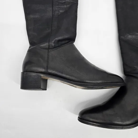 Ipanema Shoe Women's 8 Vania Flat Leather Heeled Riding Boots Black