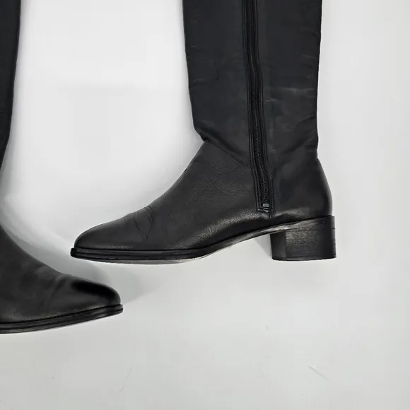 Ipanema Shoe Women's 8 Vania Flat Leather Heeled Riding Boots Black