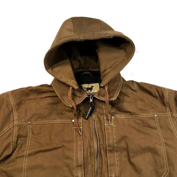 Irish Setter by Red Wing Shoes Mens Coat 2XL Brown Canvas Hood Work Chore Barn