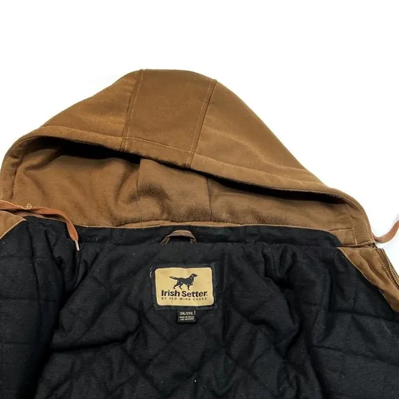 Irish Setter by Red Wing Shoes Mens Coat 2XL Brown Canvas Hood Work Chore Barn