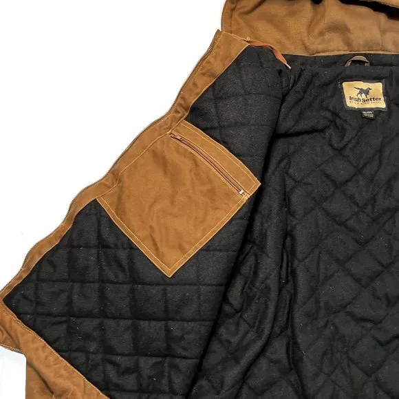 Irish Setter by Red Wing Shoes Mens Coat 2XL Brown Canvas Hood Work Chore Barn