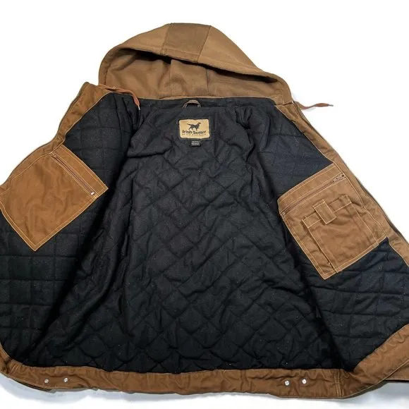 Irish Setter by Red Wing Shoes Mens Coat 2XL Brown Canvas Hood Work Chore Barn
