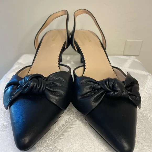 Isaac Mizrahi Black Bow Slingback Women's Shoes Size 10