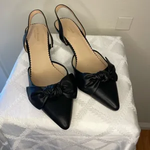 Isaac Mizrahi Black Bow Slingback Women's Shoes Size 10