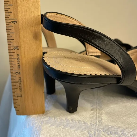 Isaac Mizrahi Black Bow Slingback Women's Shoes Size 10