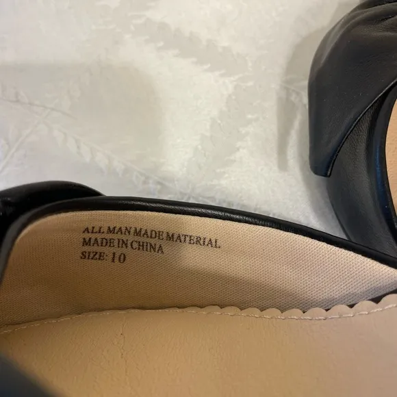 Isaac Mizrahi Black Bow Slingback Women's Shoes Size 10