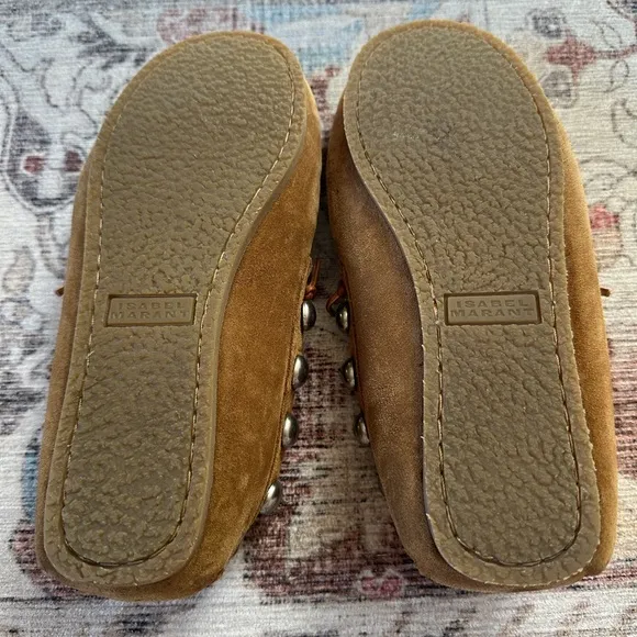 Isabel Marant Brown Moccasins with Silver Accents