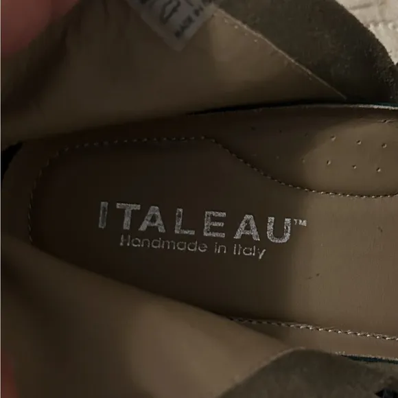 Italeau Foliana Waterproof Women’sOlive Suede Ankle Boots Booties Siz38.5 US 7.5