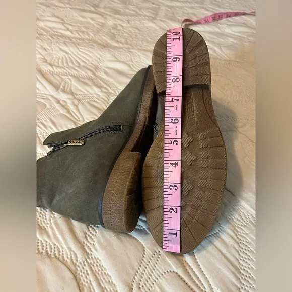 Italeau Foliana Waterproof Women’sOlive Suede Ankle Boots Booties Siz38.5 US 7.5