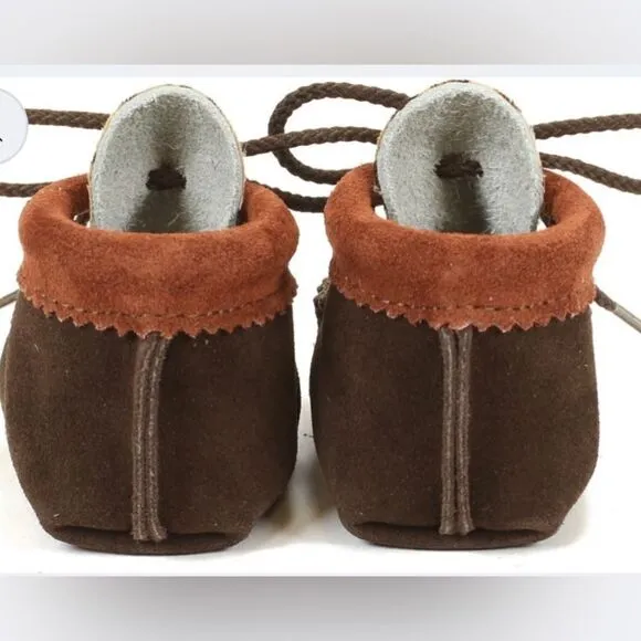 Itasca Leathergoods Baby/Infant Wapsi 'Meow' Leopard Moccasin/Shoes. Large. NWOT
