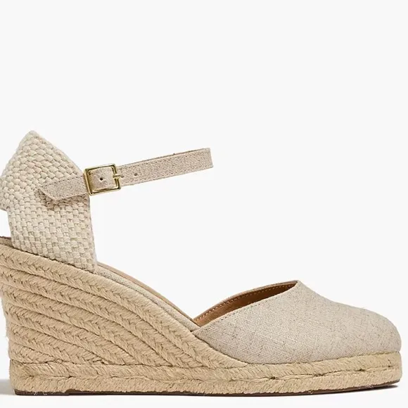 J. Crew Ankle-Strap Espadrille Wedges Size 7