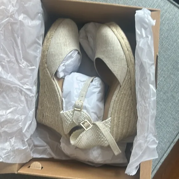 J. Crew Ankle-Strap Espadrille Wedges Size 7