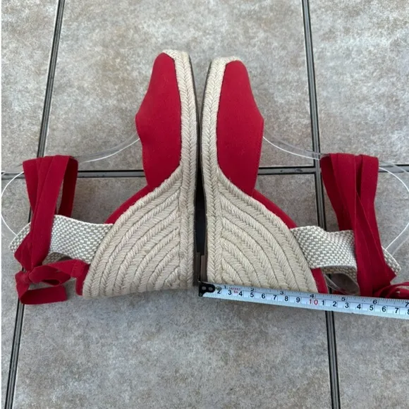 J. Crew canvas ankle-wrap espadrille wedges