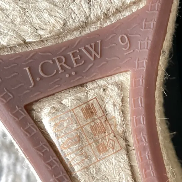 J. Crew Canvas Espadrille Wedges in Black and Beige Rope Size 9 Style #AL003