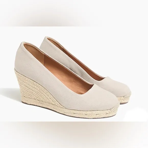 J Crew canvas espadrille wedges