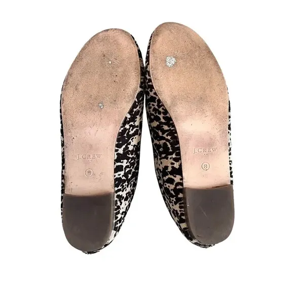 J. Crew Cora Calf Hair Animal Print Loafers Flats Size 8