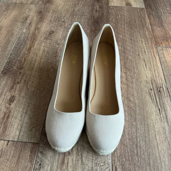 J. Crew factory canvas espadrille wedges size 9.5