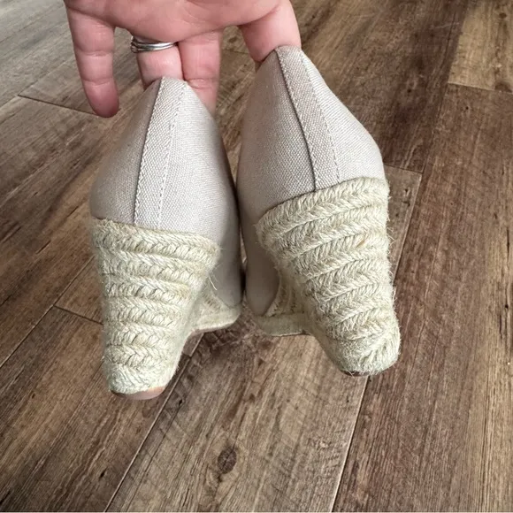J. Crew factory canvas espadrille wedges size 9.5