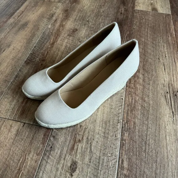 J. Crew factory canvas espadrille wedges size 9.5