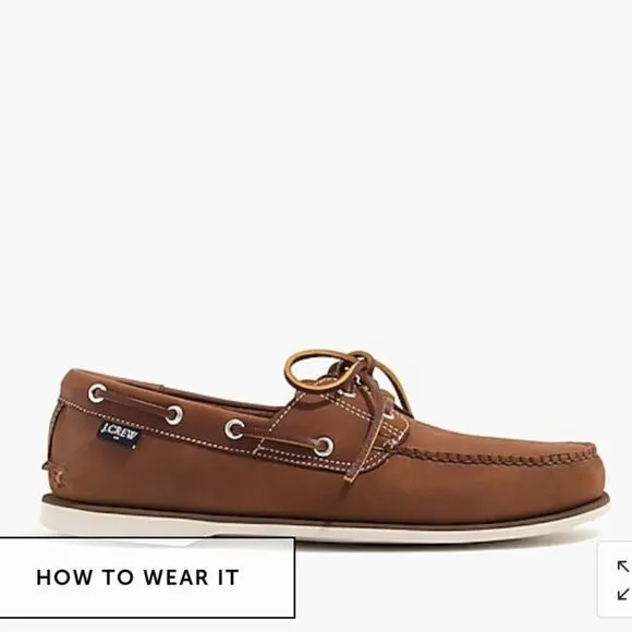 J. Crew Factory Classic leather boat shoes Item AL512*