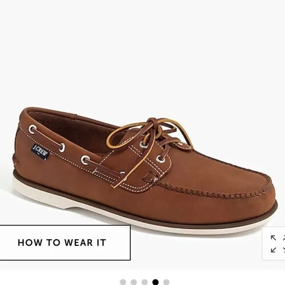 J. Crew Factory Classic leather boat shoes Item AL512*