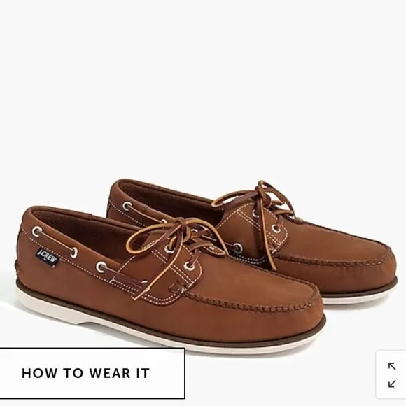 J. Crew Factory Classic leather boat shoes Item AL512*