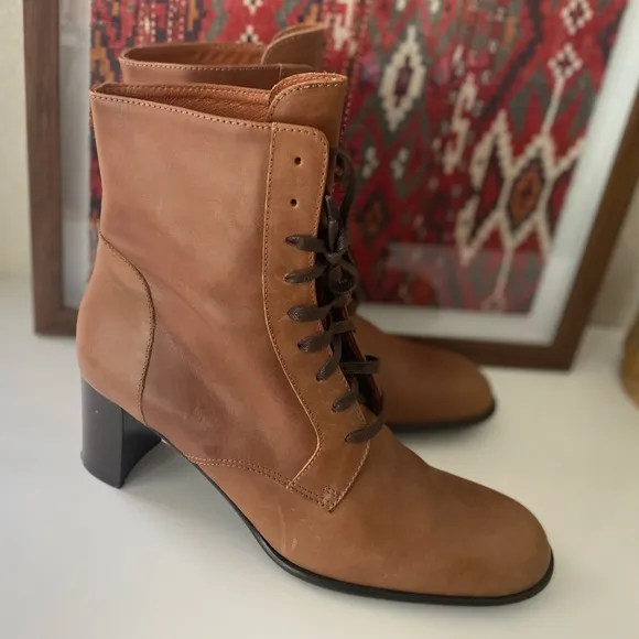 J. Crew Heeled Lace Up Boots
