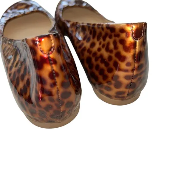 J. crew ITALY brown tortoise shell print leather ballet flats 9 1/2