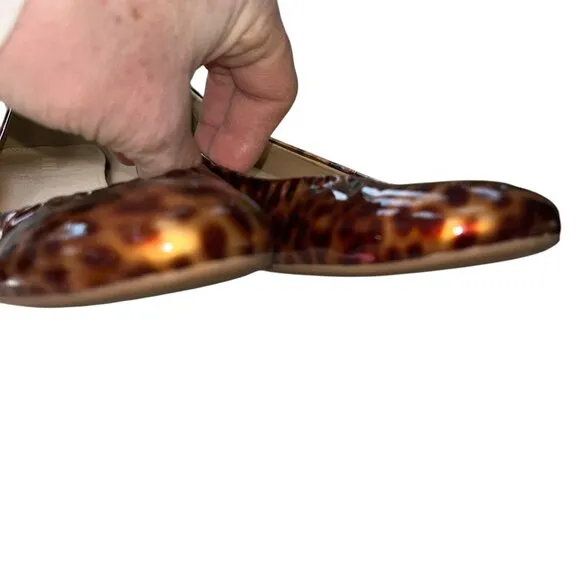 J. crew ITALY brown tortoise shell print leather ballet flats 9 1/2