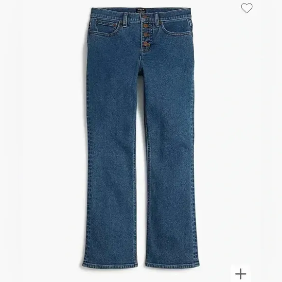 J Crew Jeans Mid Rise Flare Crop Denim All Day Stretch NWT Women Size 28